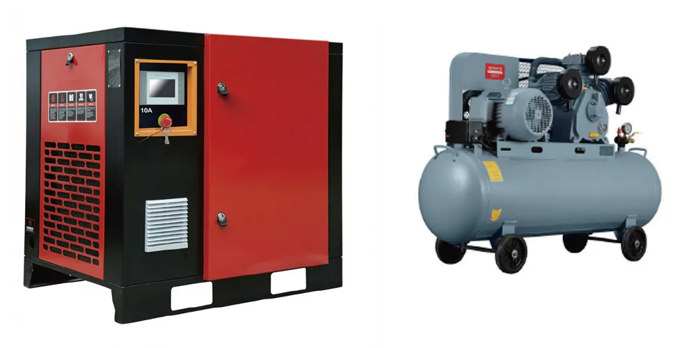 Oil-free air compressor for injection blow molding machine